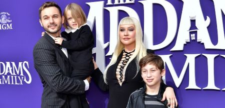 Christina Aguilera with fiance, Matthew Rutler, son Max, and daughter Summer Rain